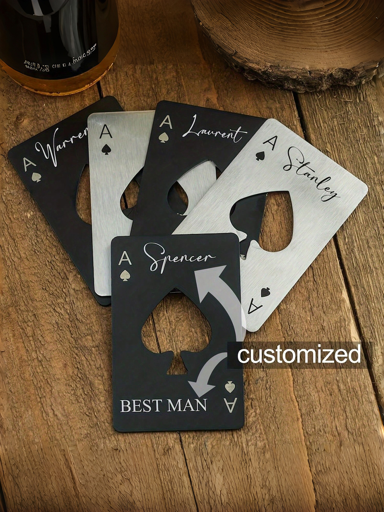 Custom Spade A Stainless Bottle Opener